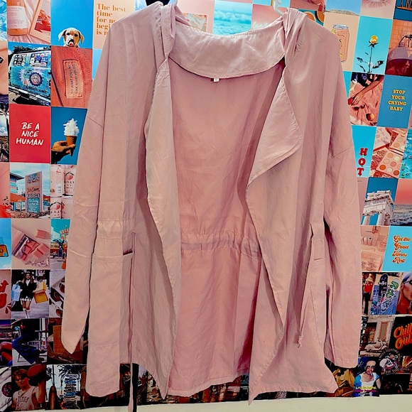 COPY - Light Pink Solid Drawstring Waist Hooded Jacket🎀 - Picture 4 of 11